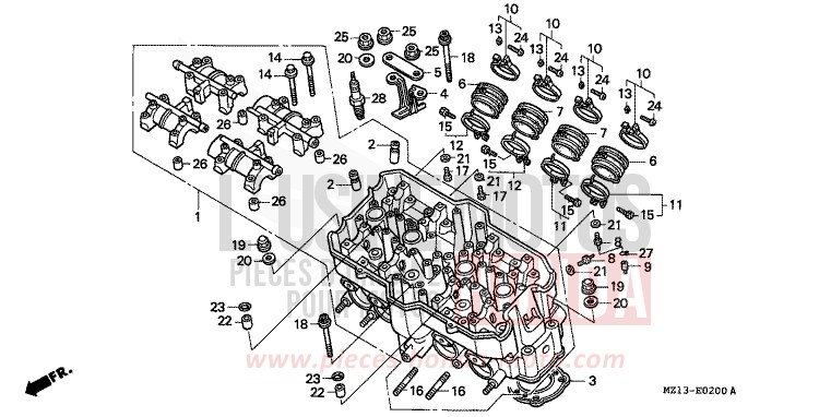 CYLINDER HEAD for CB1000F "Big One" BLACK (NH1E) from 1993